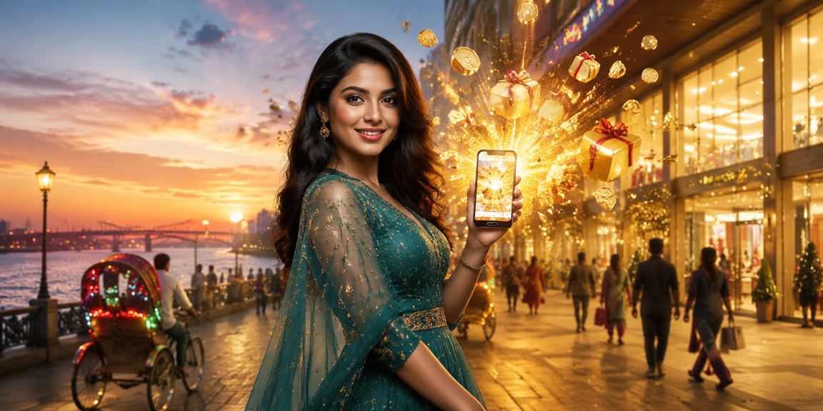 ঢাকায় রিকশার পাশে মোবাইলে লটারি রেজিস্ট্রেশন ও বোনাস দেখছেন একজন বাংলাদেশি ব্যবহারকারী