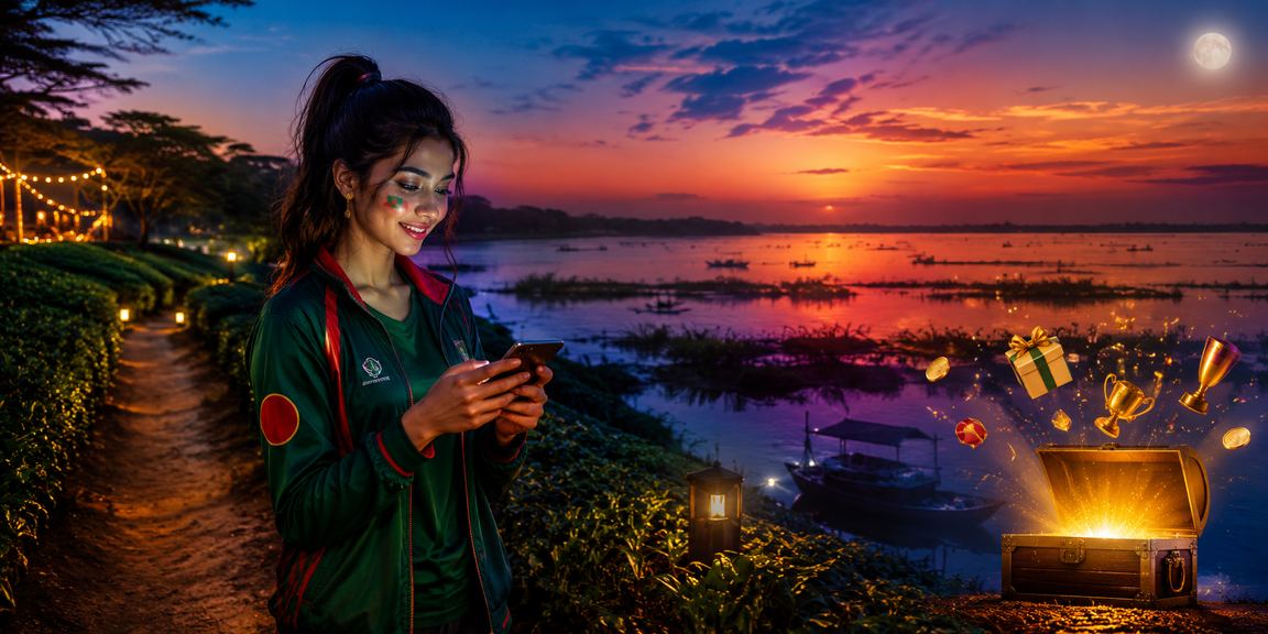 টাঙ্গুয়ার হাওরে চা বাগানে ক্রিকেট বেটিং উপভোগ করছেন একজন বাংলাদেশি ব্যবহারকারী